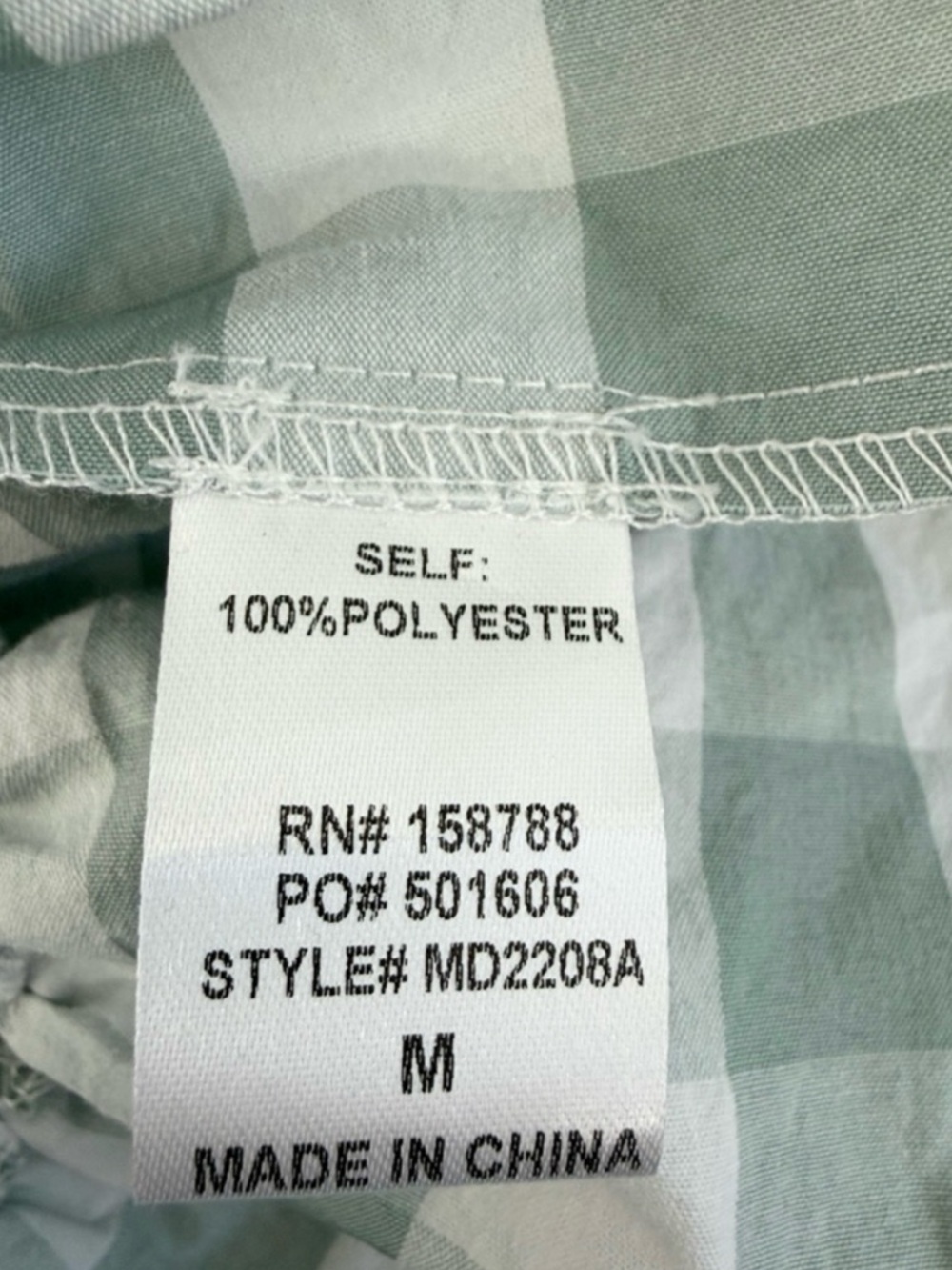 MABLE Allison Smocked Sage Gingham Check Mini Dress - Picture 11 of 14
